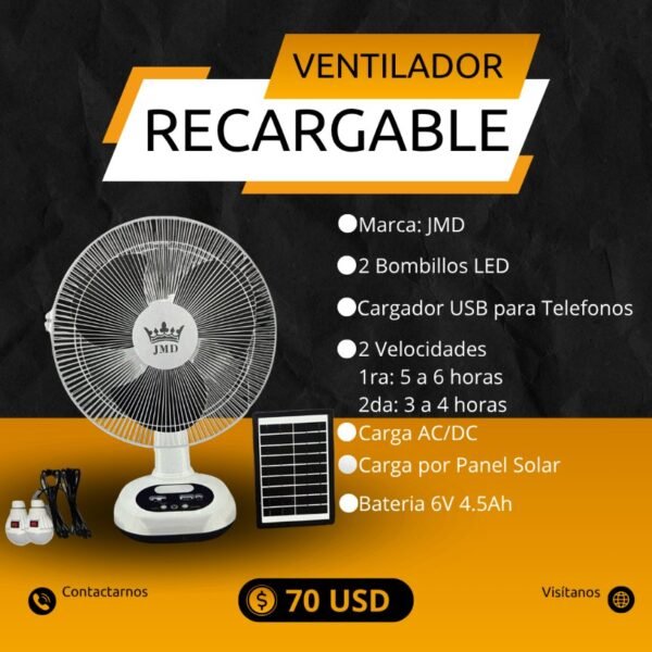 Ventilador recargable
