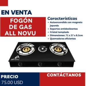 Fogón de Gas ALL NOVU de cristal
